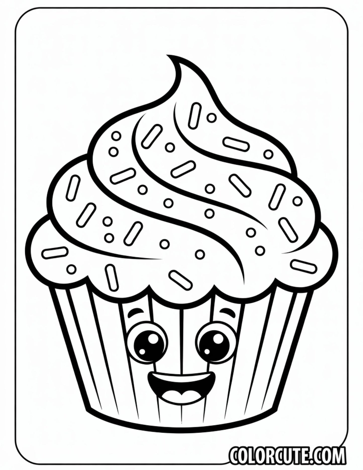 Fun Yummy Cupcake Coloring Pages | Free PDF Printables