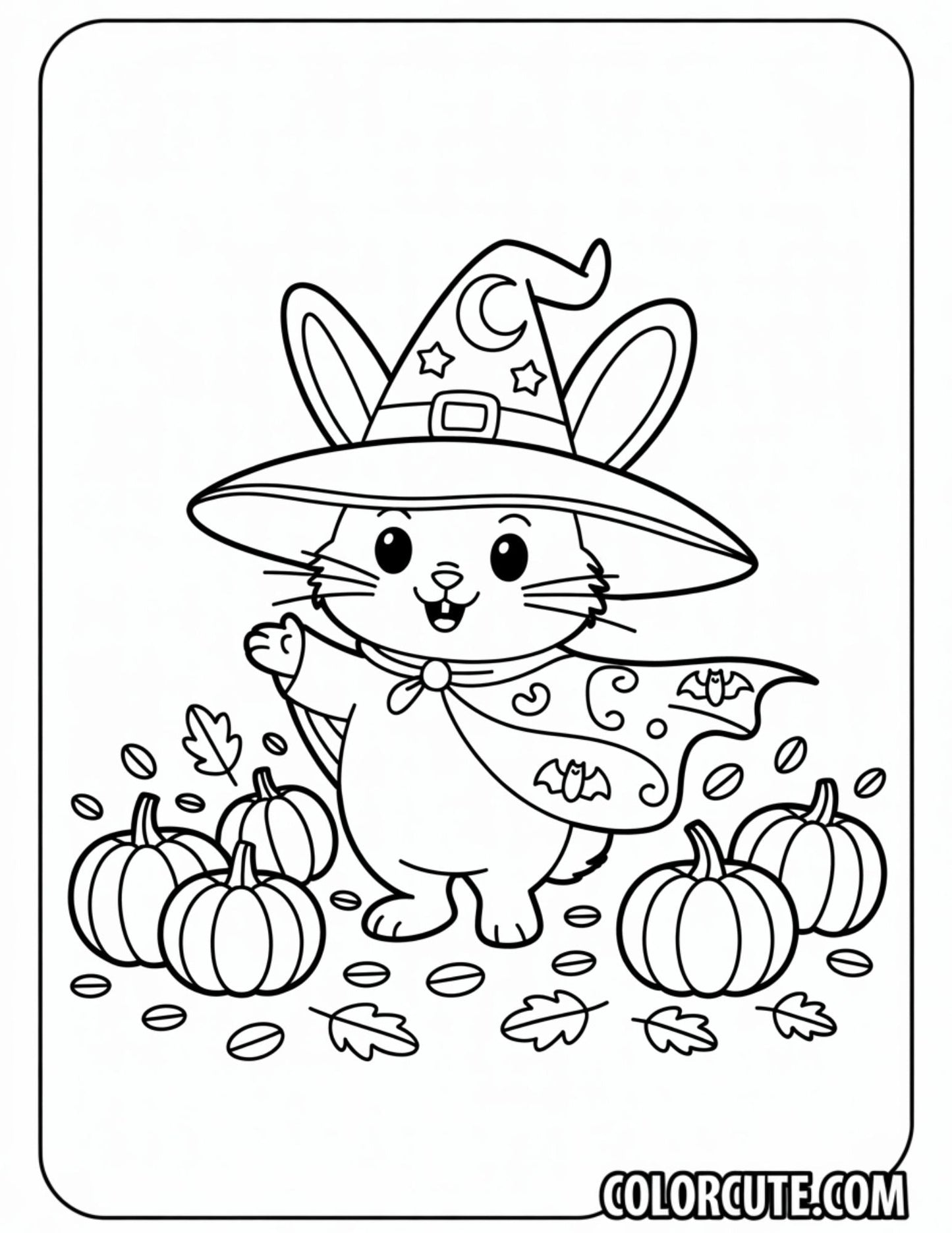 Halloween Bunny Coloring Page – Free PDF Printables