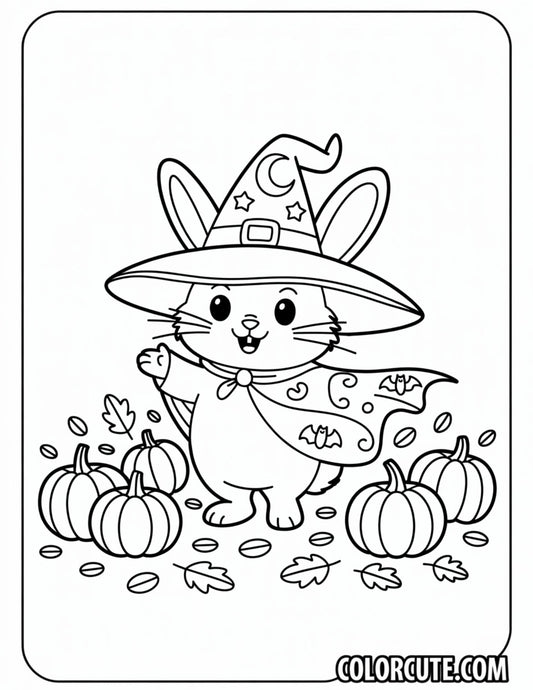 Halloween Bunny Coloring Page – Free PDF Printables