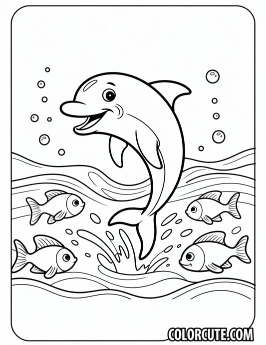 Jumping Dolphin Coloring Page | Free PDF Printables