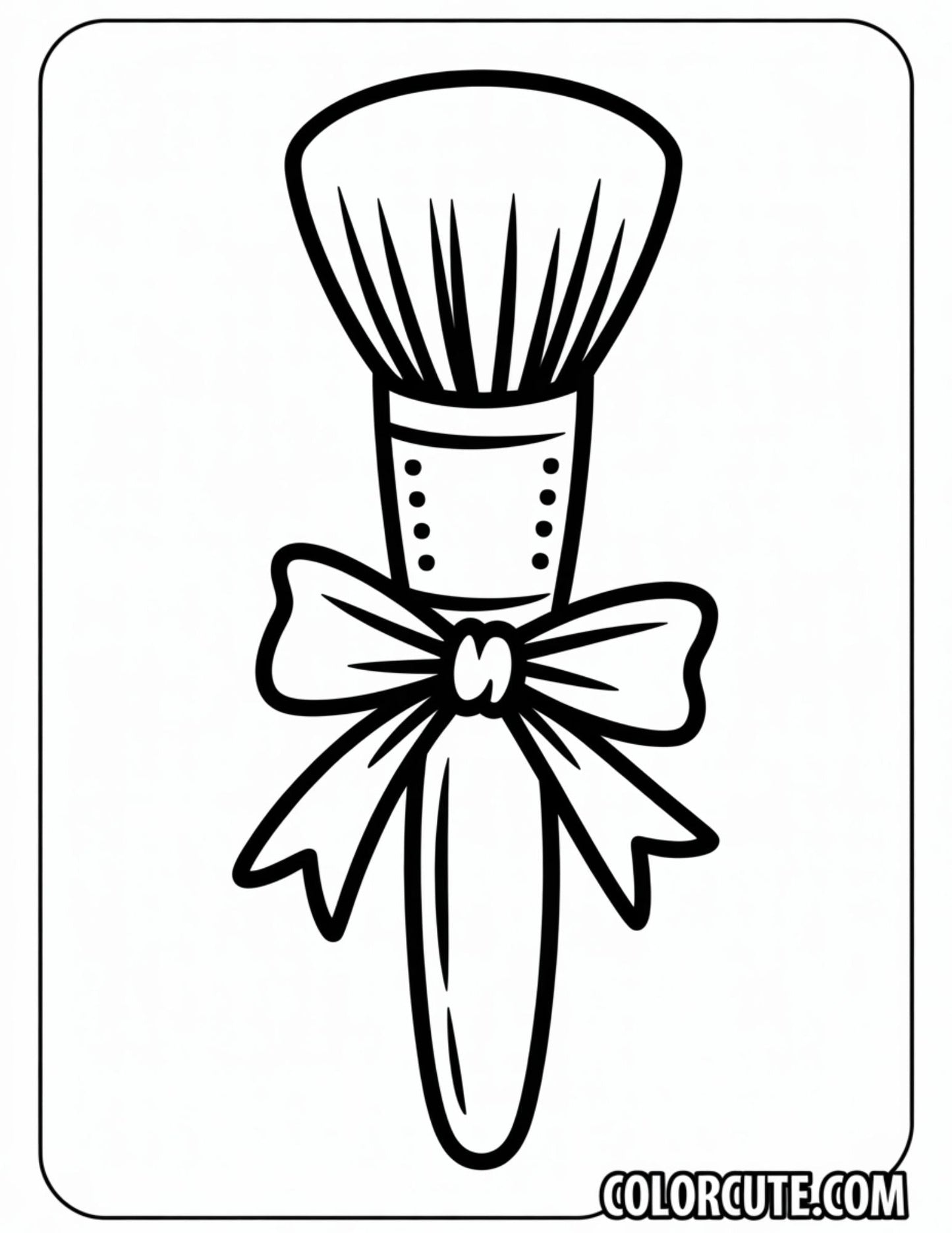 Makeup Brush Coloring Page | Free PDF Printables