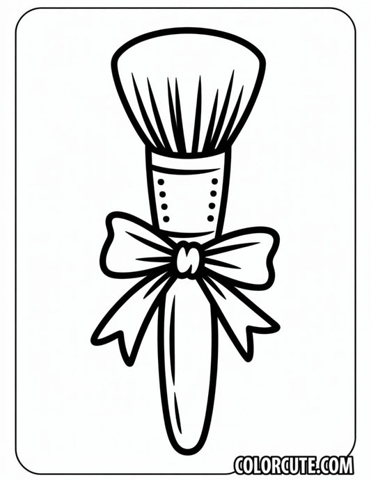 Makeup Brush Coloring Page | Free PDF Printables