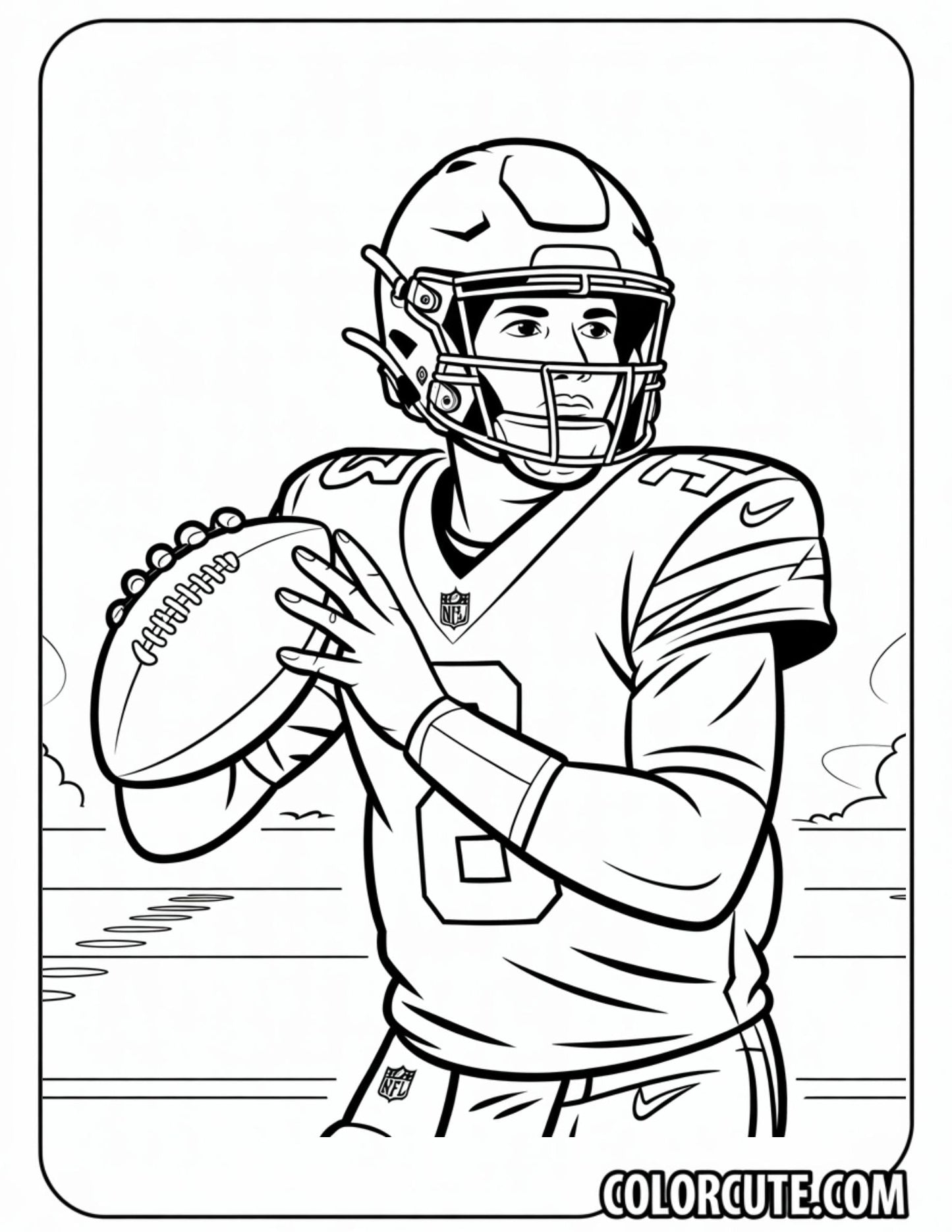NFL Quarterback Coloring Pages | Free PDF Printables