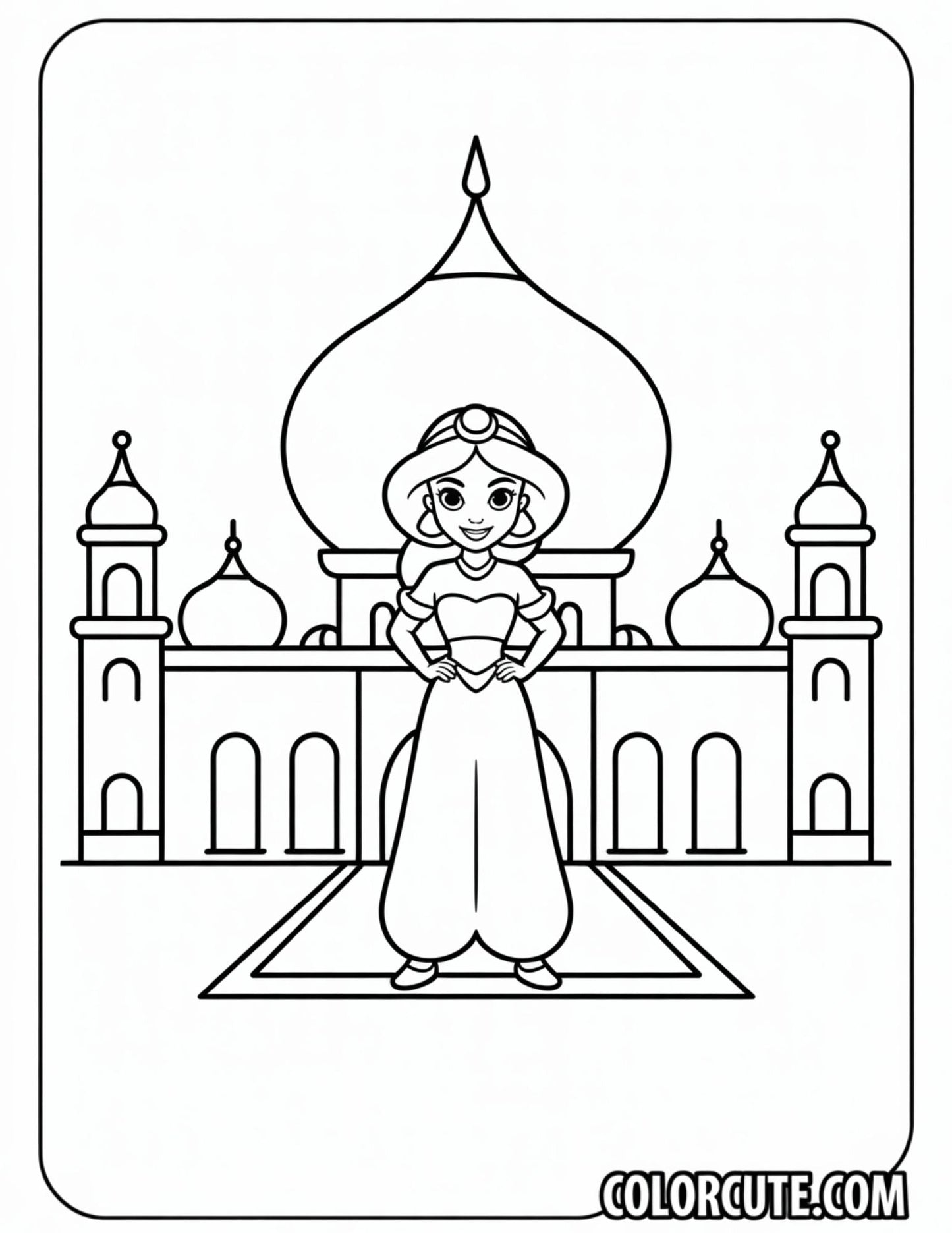 Palace Jasmine Coloring Page | Free PDF Printables
