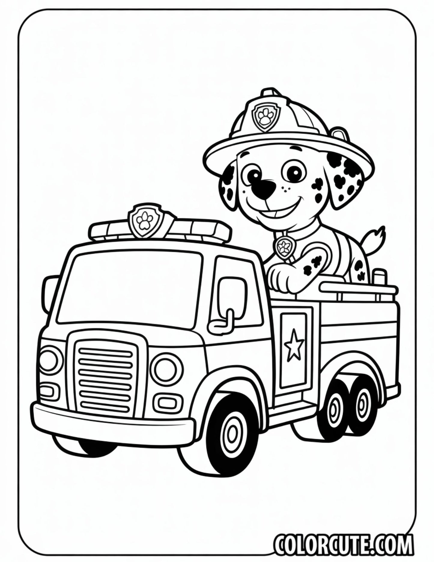 Paw Patrol Fire Truck Coloring Pages | Free PDF Printables