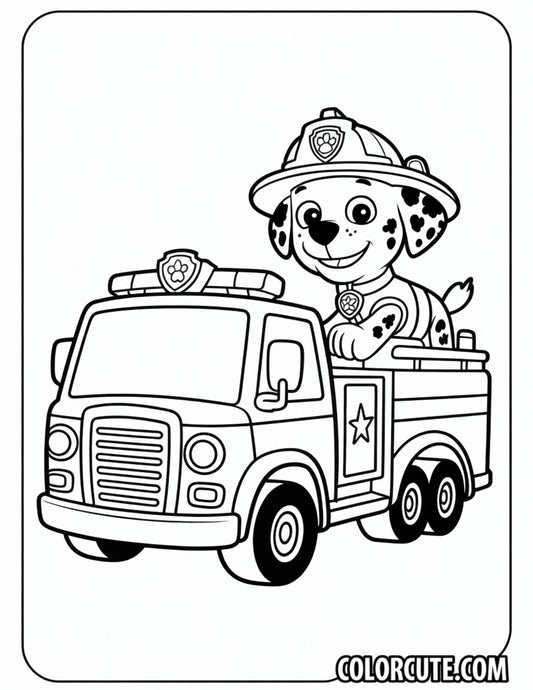 Paw Patrol Fire Truck Coloring Pages | Free PDF Printables