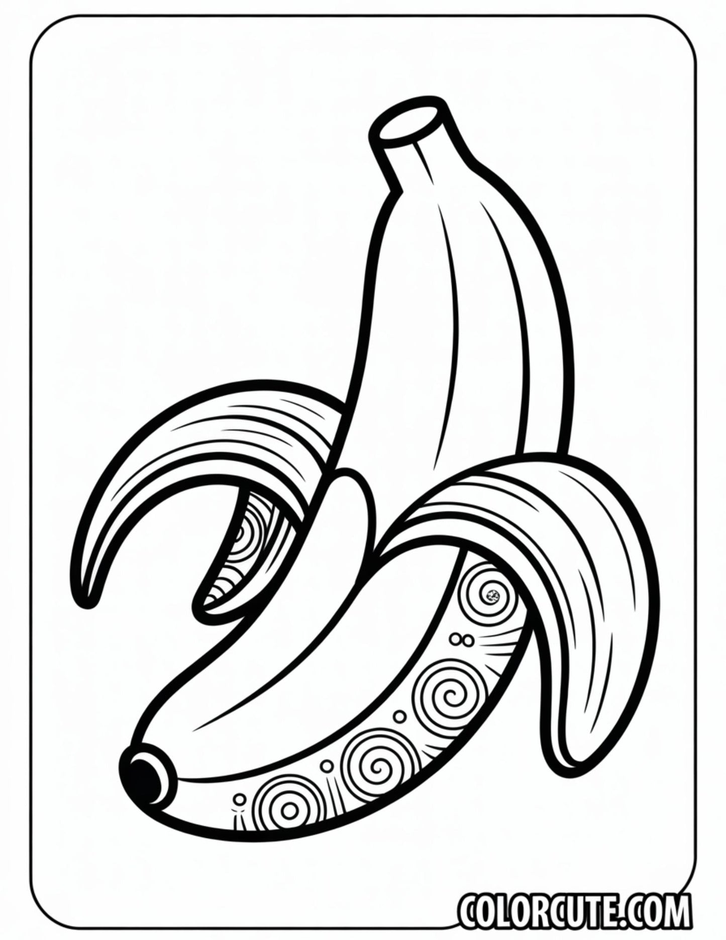 Peeled Banana Coloring Pages | Free PDF Printables
