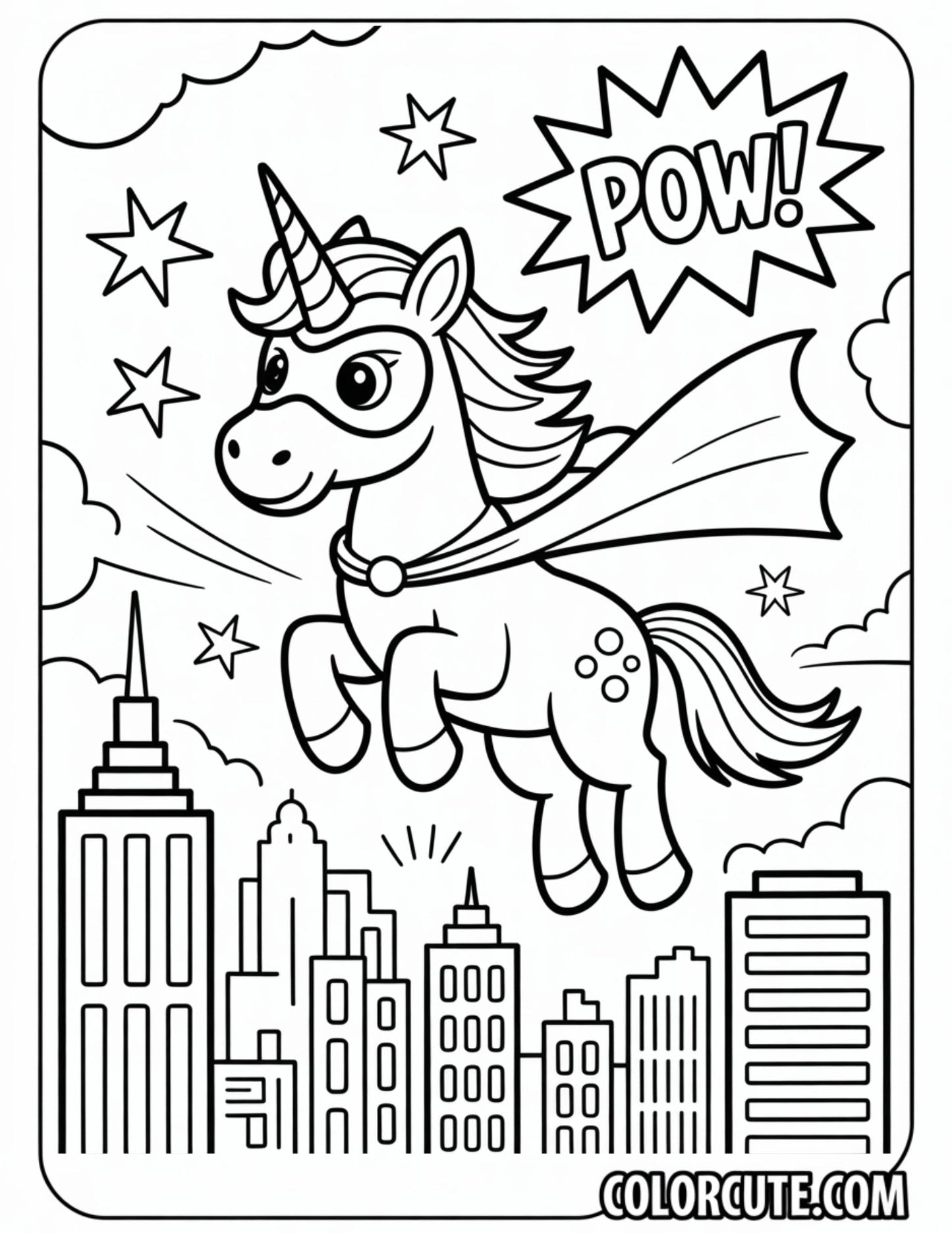 Superhero Unicorn Coloring Pages | Free PDF Printables