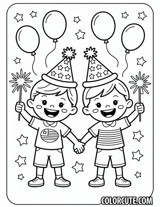 4th of July Kids Coloring Pages | Free PDF Printables