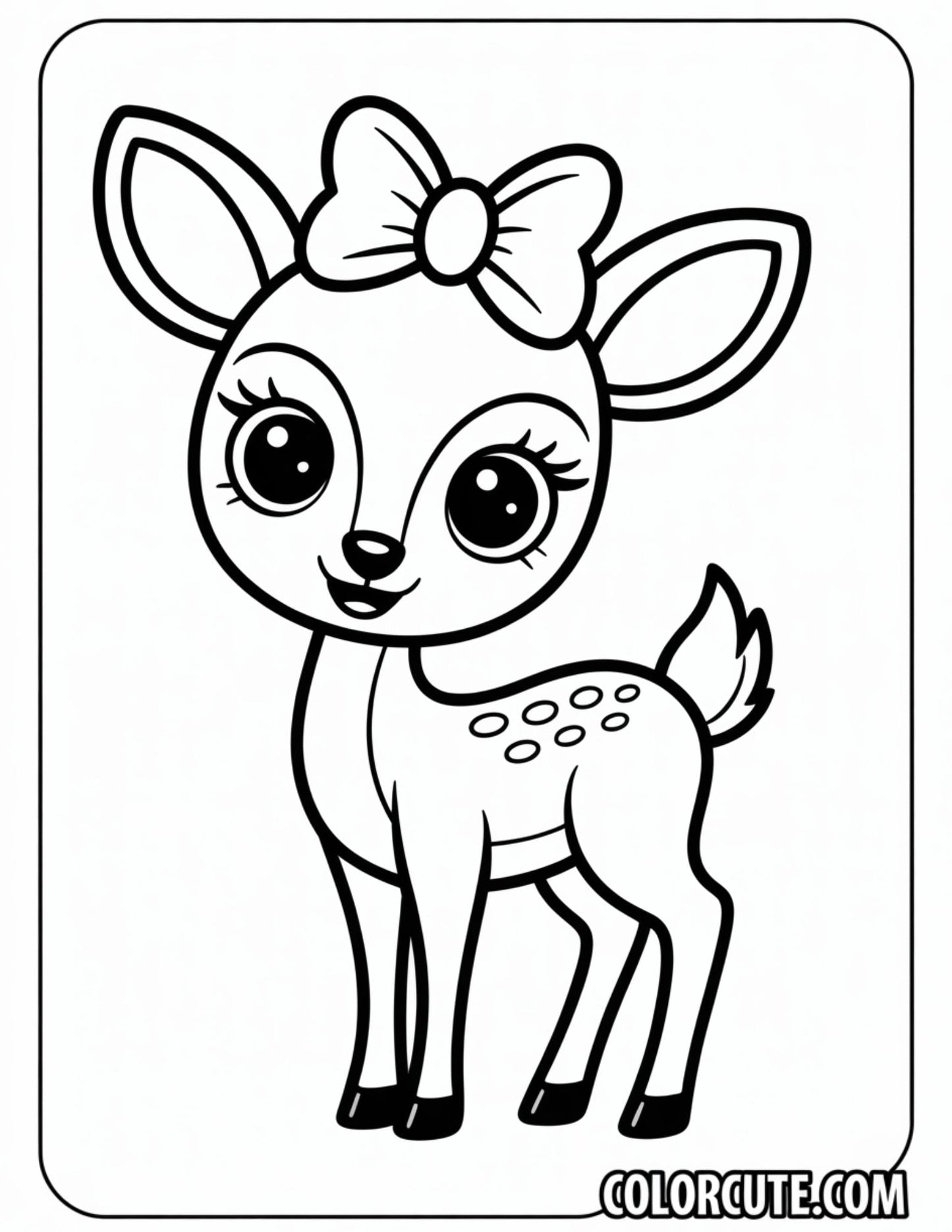 Baby Deer Coloring Pages - Free PDF Printables