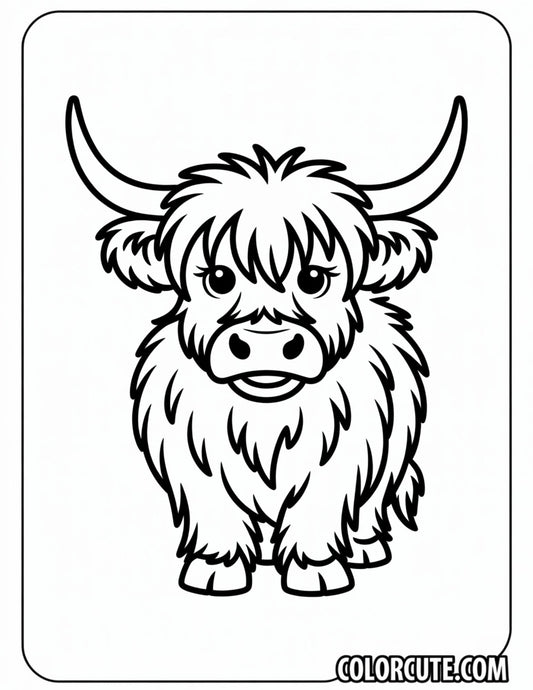 Baby Highland Cow Coloring Pages | Free PDF Printables