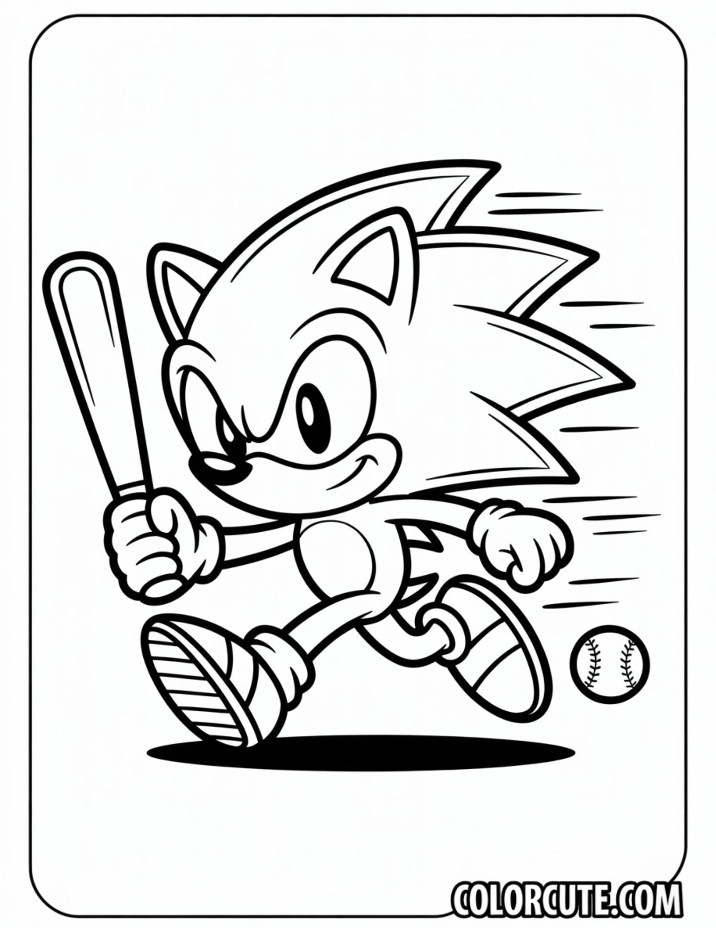 Baseball Sonic Coloring Pages | Free PDF Printables