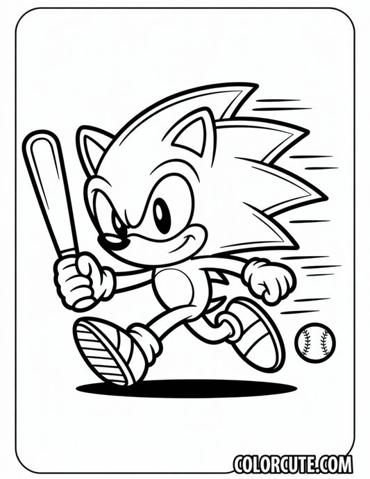 Baseball Sonic Coloring Pages | Free PDF Printables