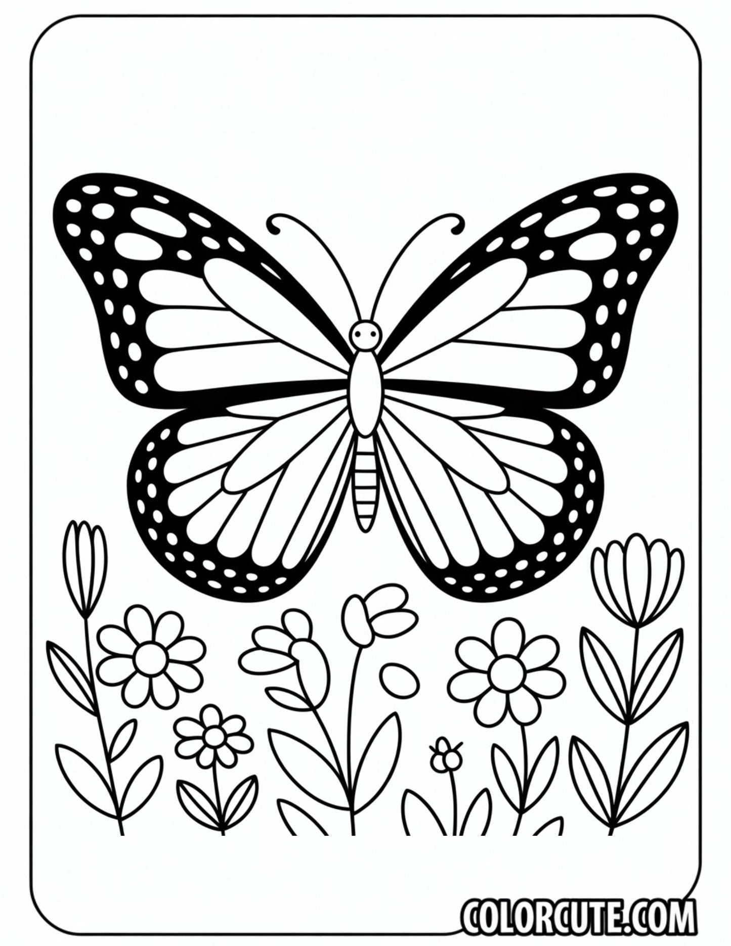 Butterfly Preschool Coloring Page | Free PDF Printables