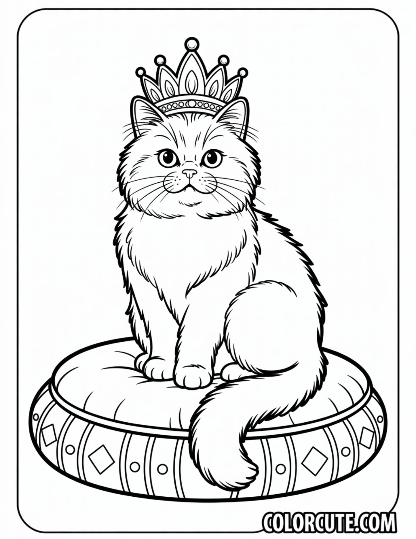 Cat Princess Coloring Pages | Free PDF Printables