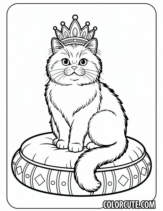 Cat Princess Coloring Pages | Free PDF Printables