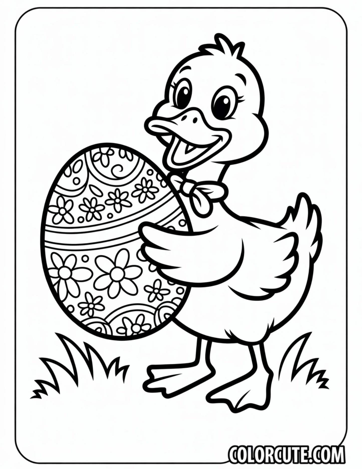 Easter Duck Coloring Page | Free PDF Printables