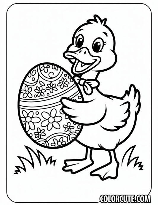 Easter Duck Coloring Page | Free PDF Printables