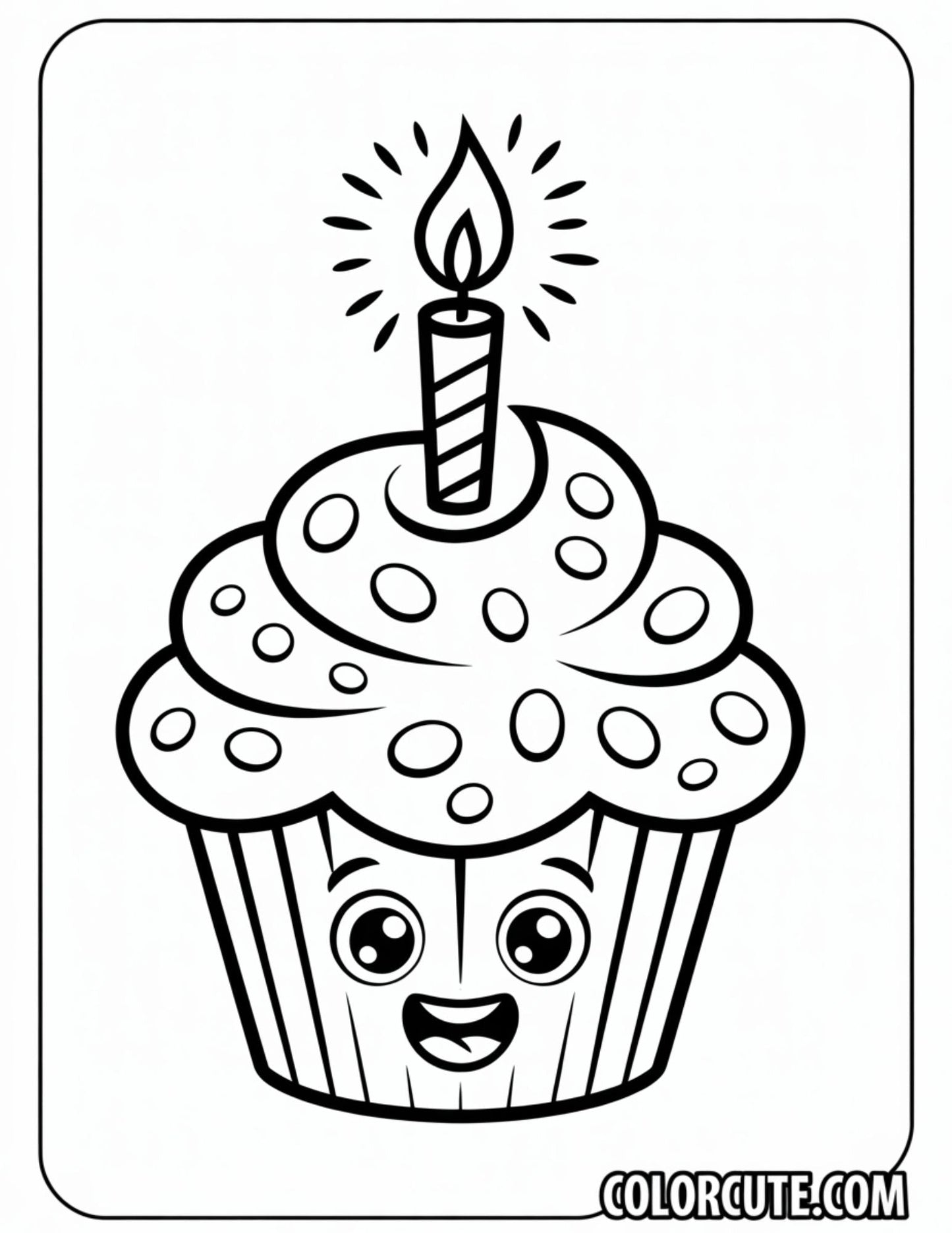 Fun Kawaii Cupcake Coloring Pages | Free PDF Printables