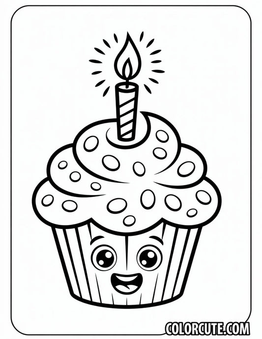Fun Kawaii Cupcake Coloring Pages | Free PDF Printables