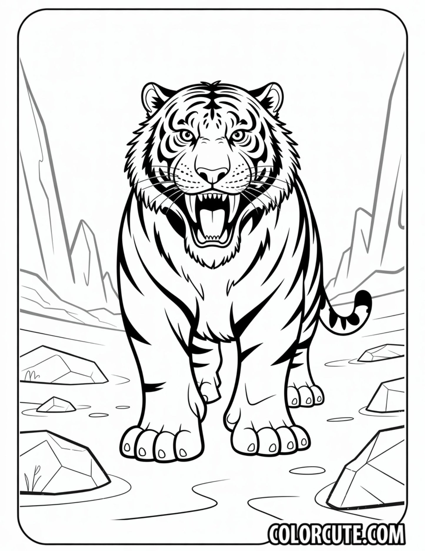Hard Tiger Coloring Pages | Free PDF Printables