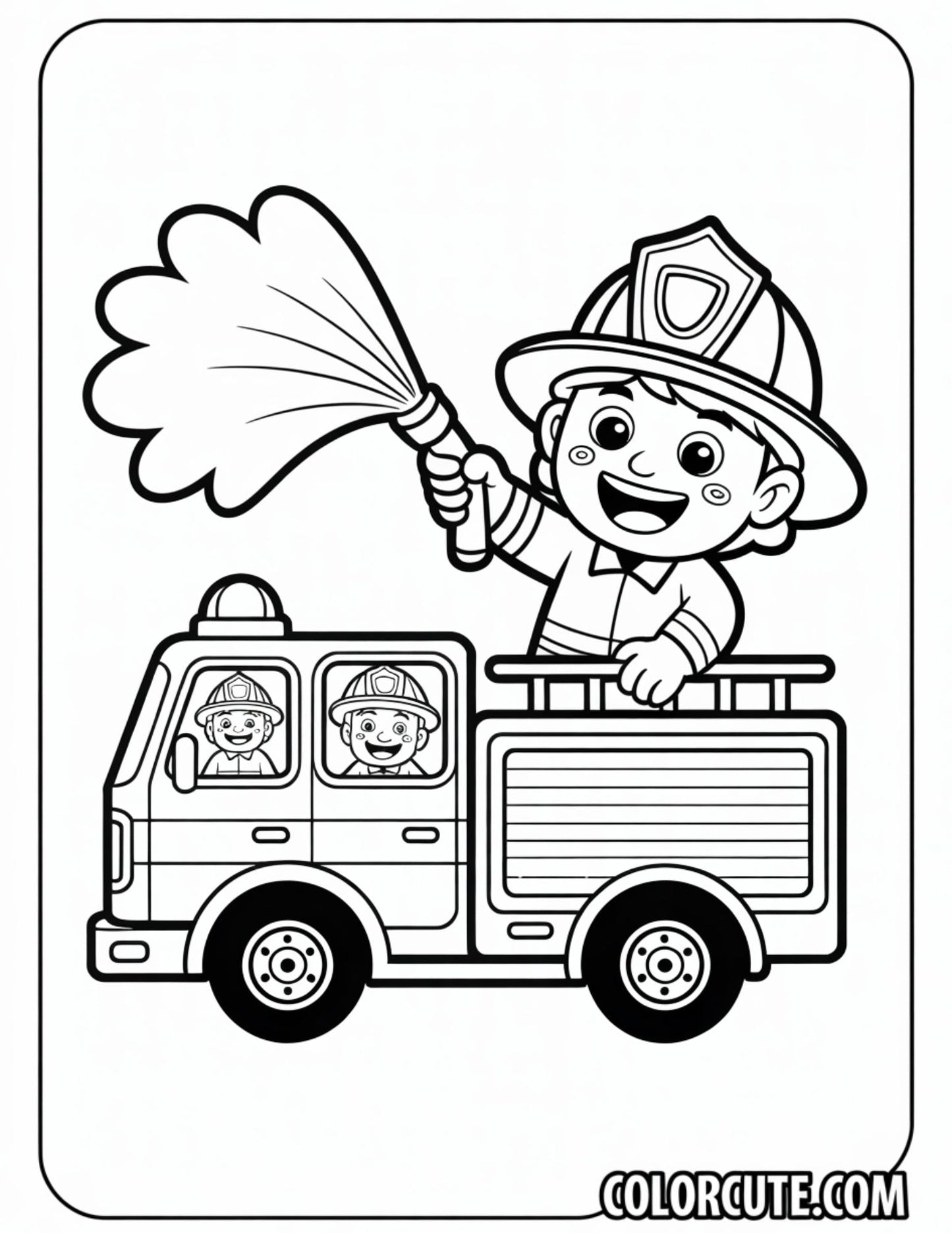 Kindergarten Fire Truck Coloring Pages | Free PDF Printables