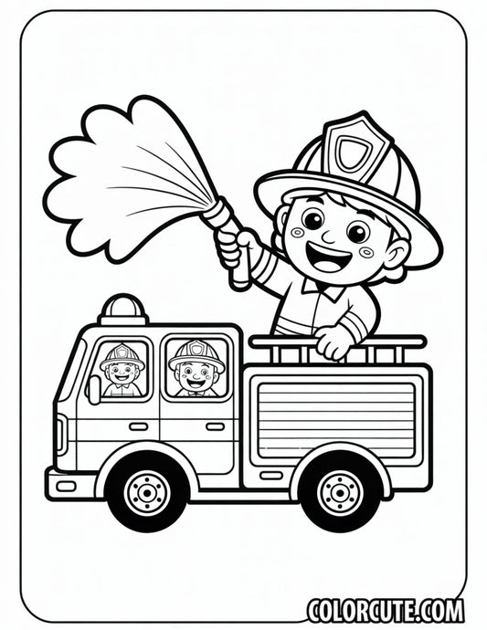 Kindergarten Fire Truck Coloring Pages | Free PDF Printables