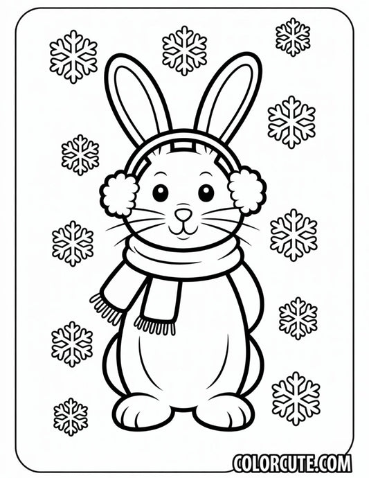 Snow Bunny Coloring Pages | Free PDF Printables