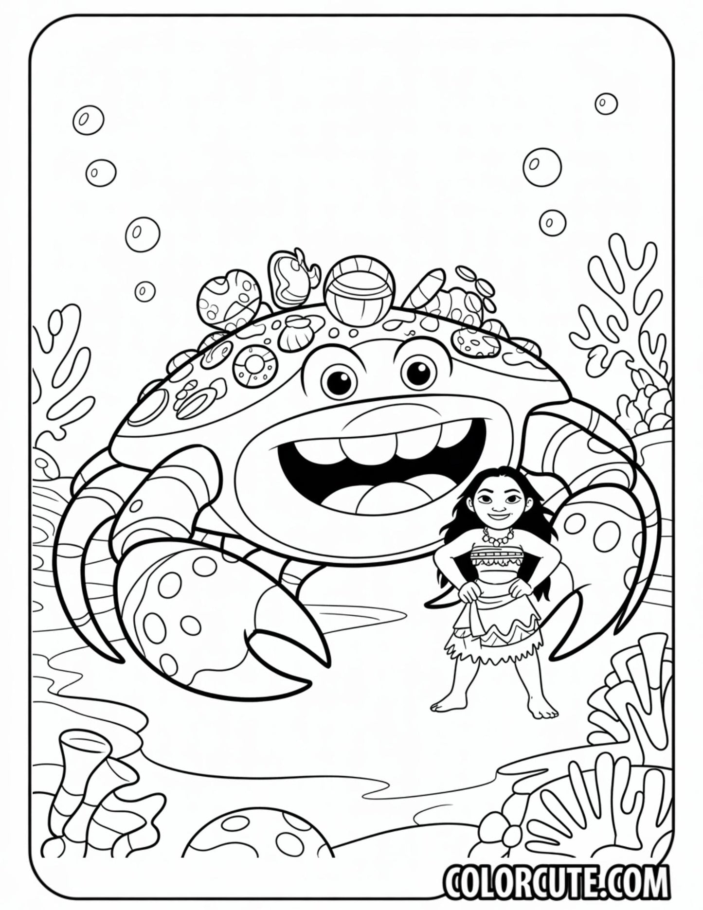 Tamatoa Moana Coloring Page | Free PDF Printables
