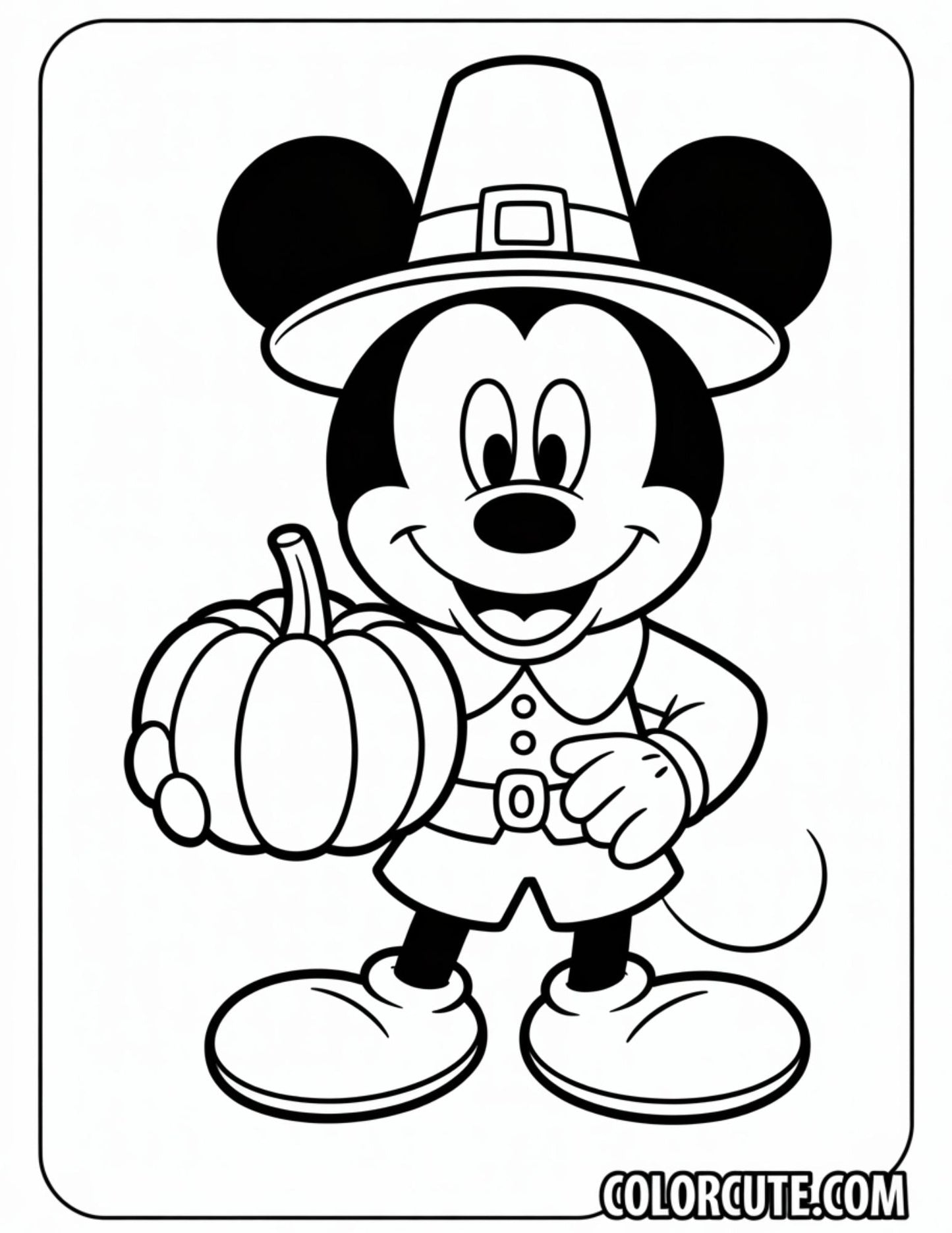 Thanksgiving  Mickey Mouse Coloring Pages | Free PDF Printables