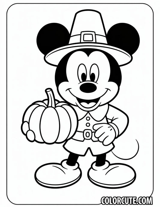 Thanksgiving  Mickey Mouse Coloring Pages | Free PDF Printables