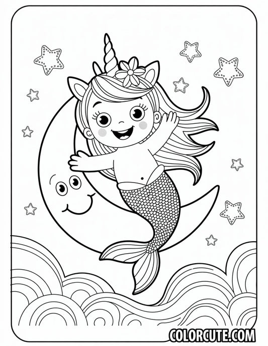 Unicorn Mermaid Coloring Pages | Free PDF Printables