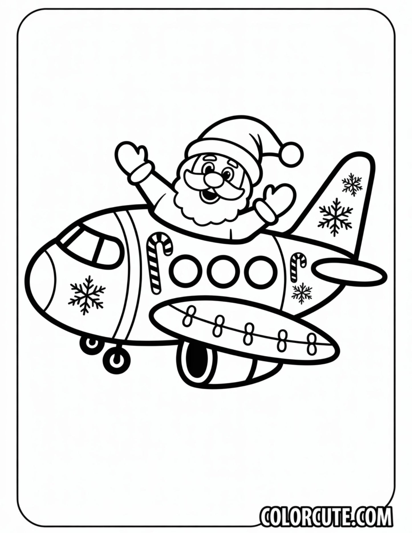 Christmas Airplane Coloring Pages | Free PDF Printables