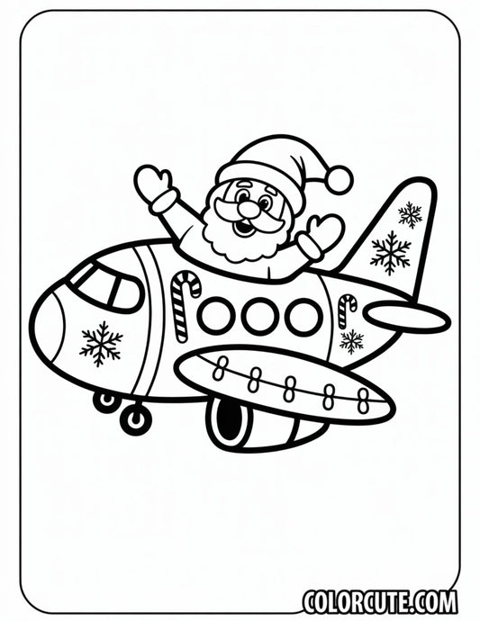 Christmas Airplane Coloring Pages | Free PDF Printables