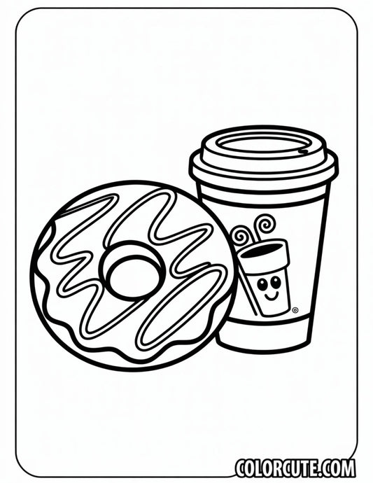 Dunkin Donut Coloring Pages Free Printable