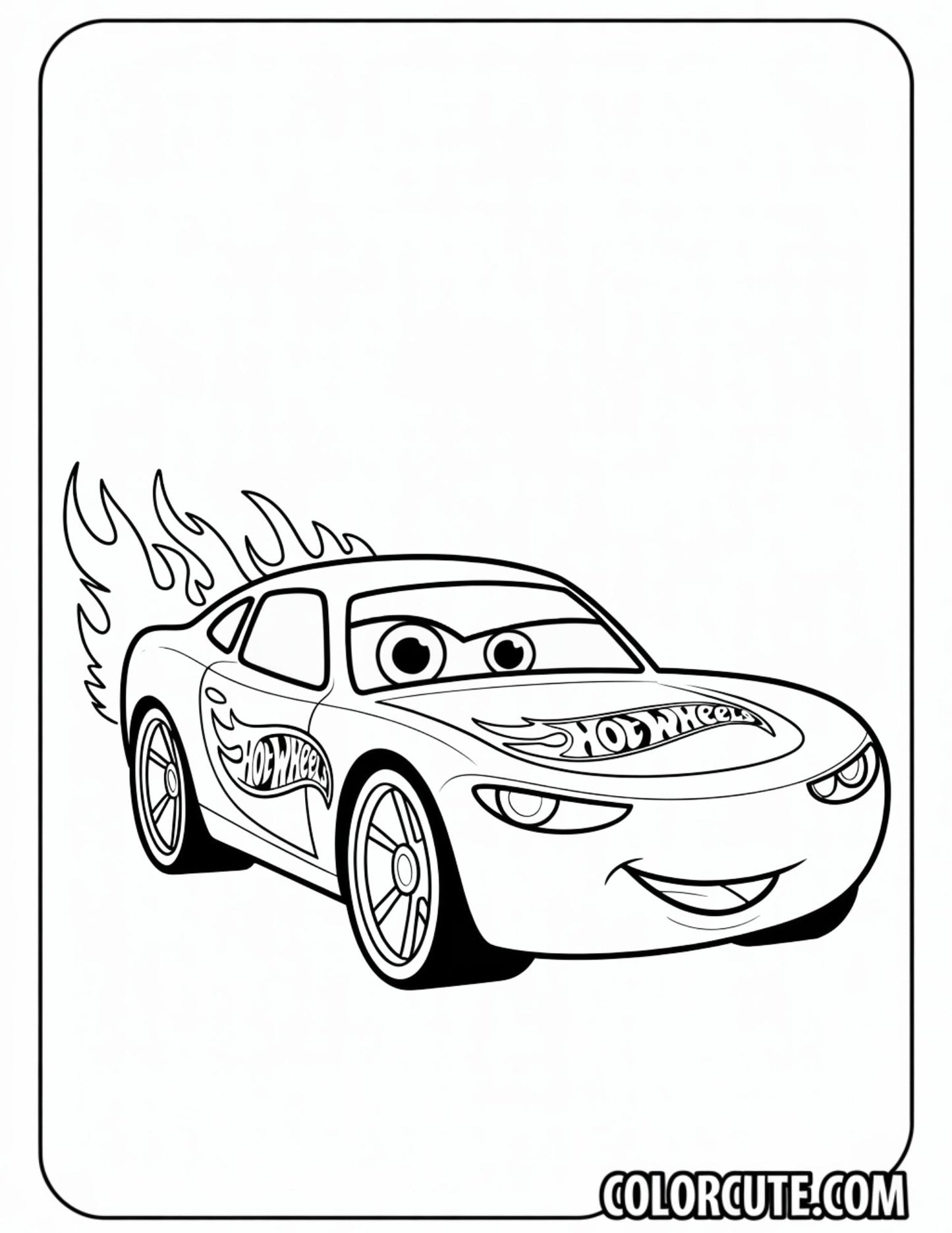 Fire Pixar Car Coloring Pages | Free PDF Printables