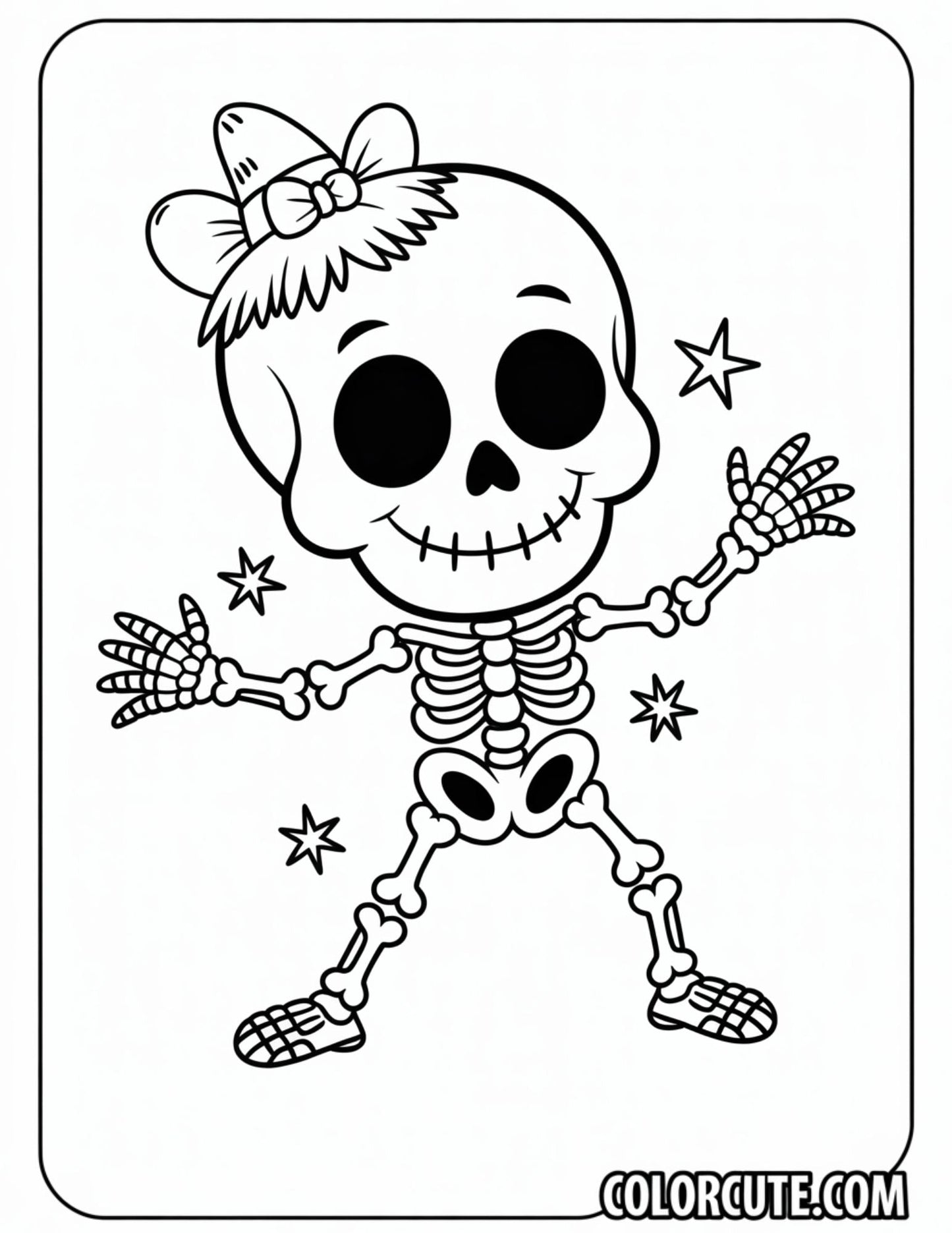 Spooky Skeleton Coloring Pages | Free PDF Printables