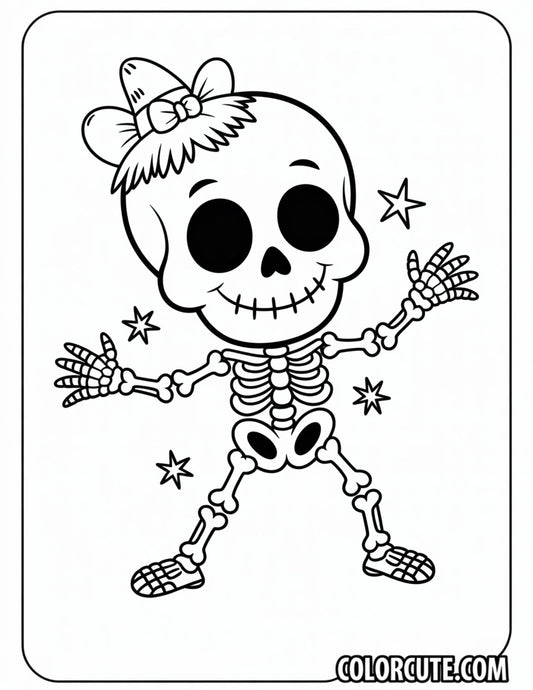 Spooky Skeleton Coloring Pages | Free PDF Printables