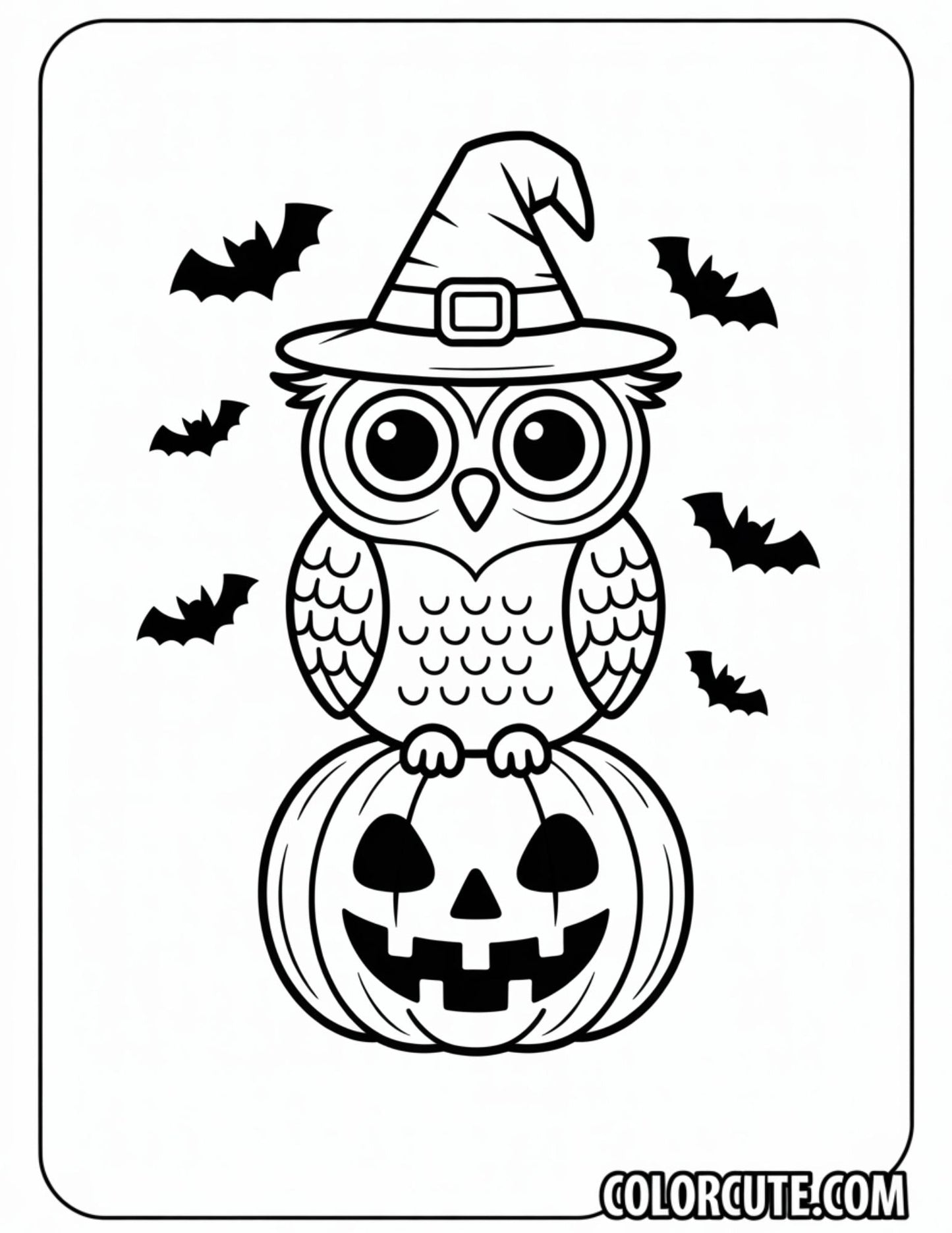 Cute Halloween Owl Coloring Pages | Free PDF Printables