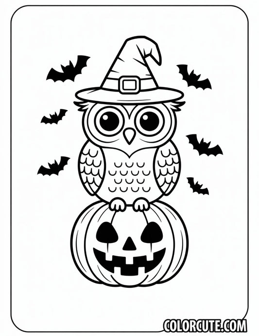 Cute Halloween Owl Coloring Pages | Free PDF Printables