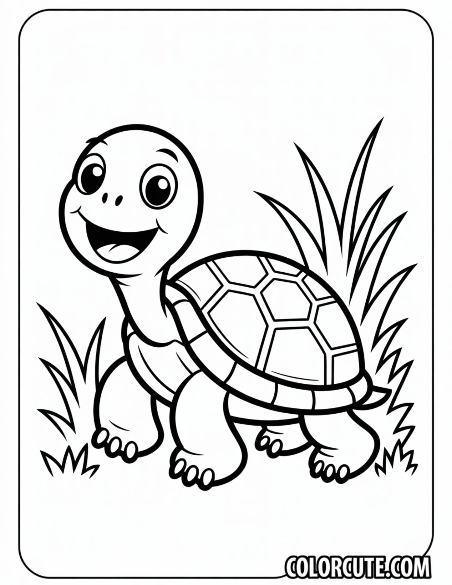 Happy Turtle Coloring Pages | Free PDF Printables