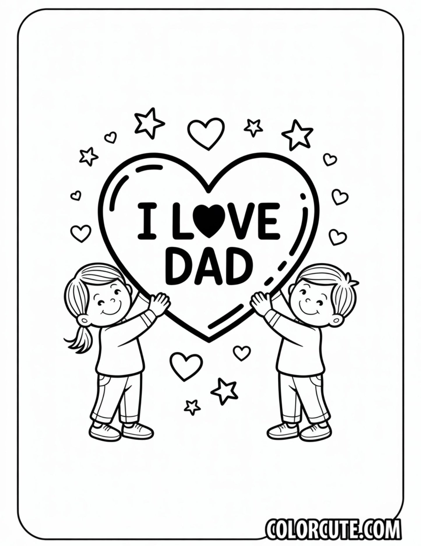 I Love Dad Coloring Pages | Free PDF Printables