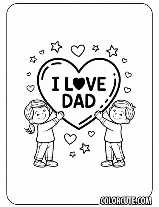 I Love Dad Coloring Pages | Free PDF Printables