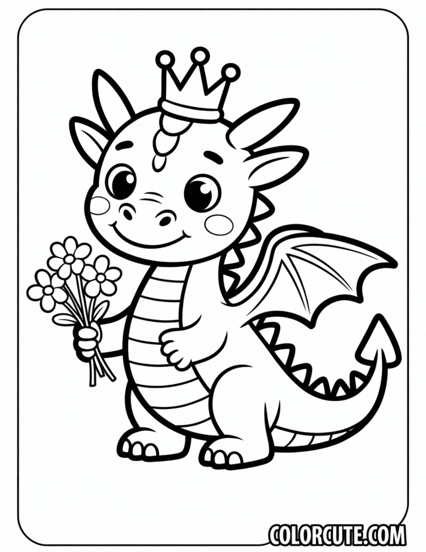Kawaii Dragon Coloring Pages | Free PDF Printables