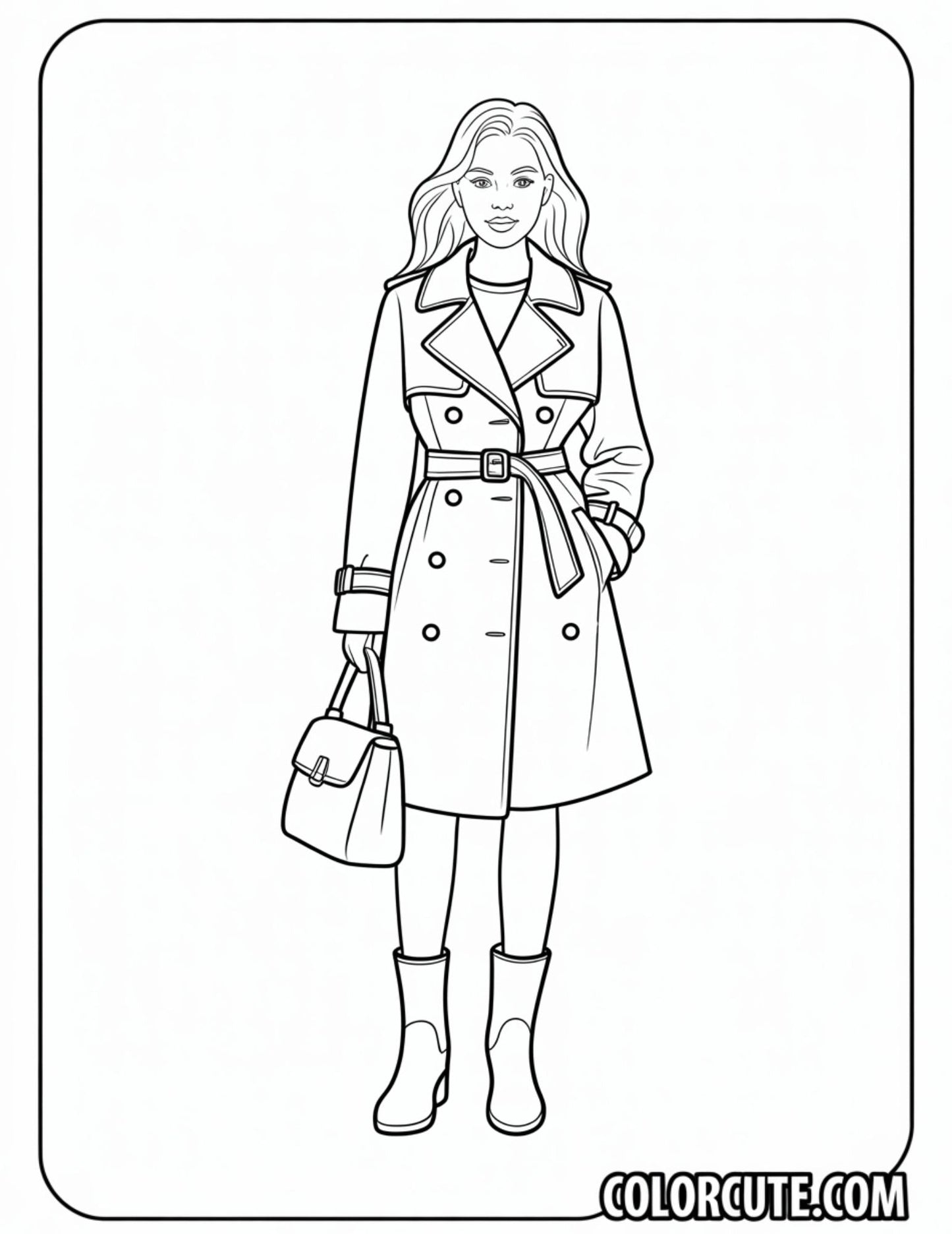 Modern Fashion Girl Coloring Pages | Free PDF Printables