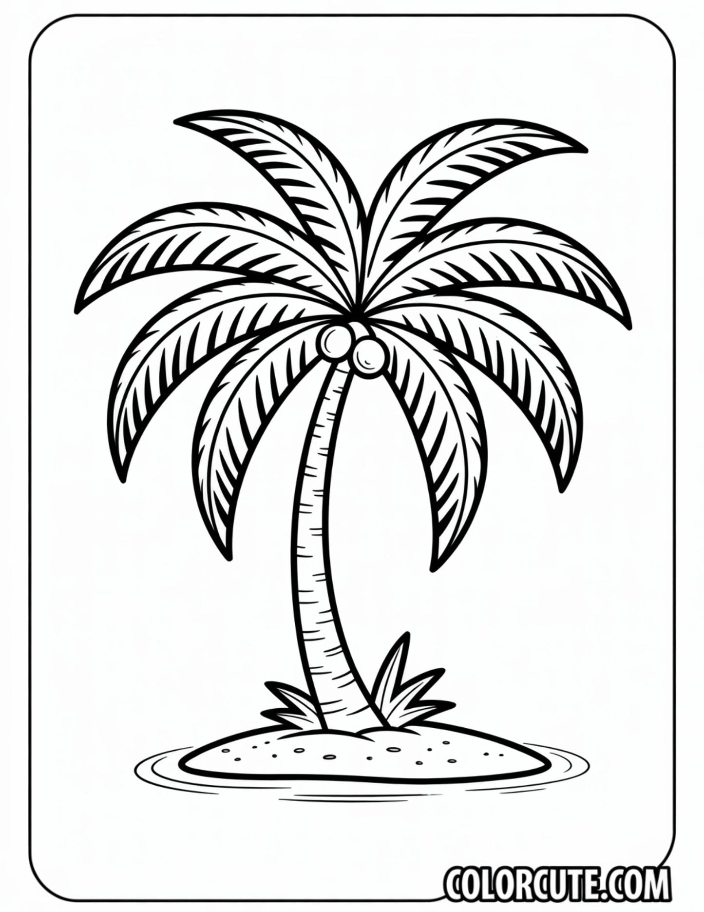 Palm Tree Coloring Pages - Free PDF Printables