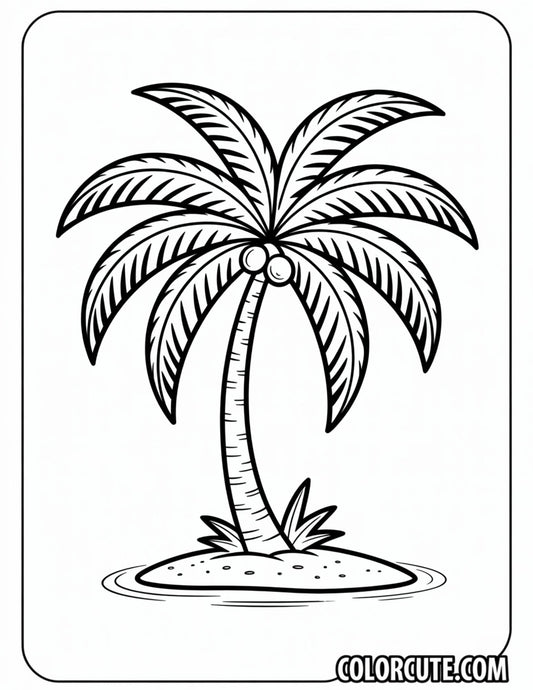 Palm Tree Coloring Pages - Free PDF Printables
