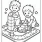 Playing Preschool Coloring Pages | Free PDF Printables