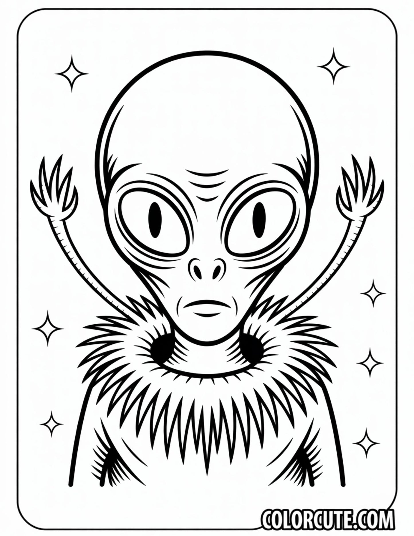Scary Alien Coloring Pages Free PDF Printables