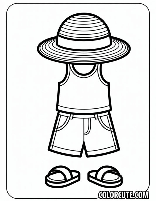 Summer Clothes Coloring Pages | Free PDF Printables